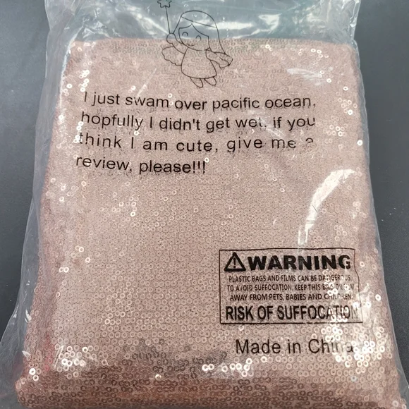 2pk Rose Gold sequin Tablecloth 50" X 50" - Picture 4 of 6